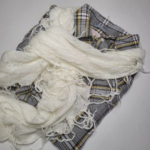 Womens gauze SCARF wrap neck warmer cream color